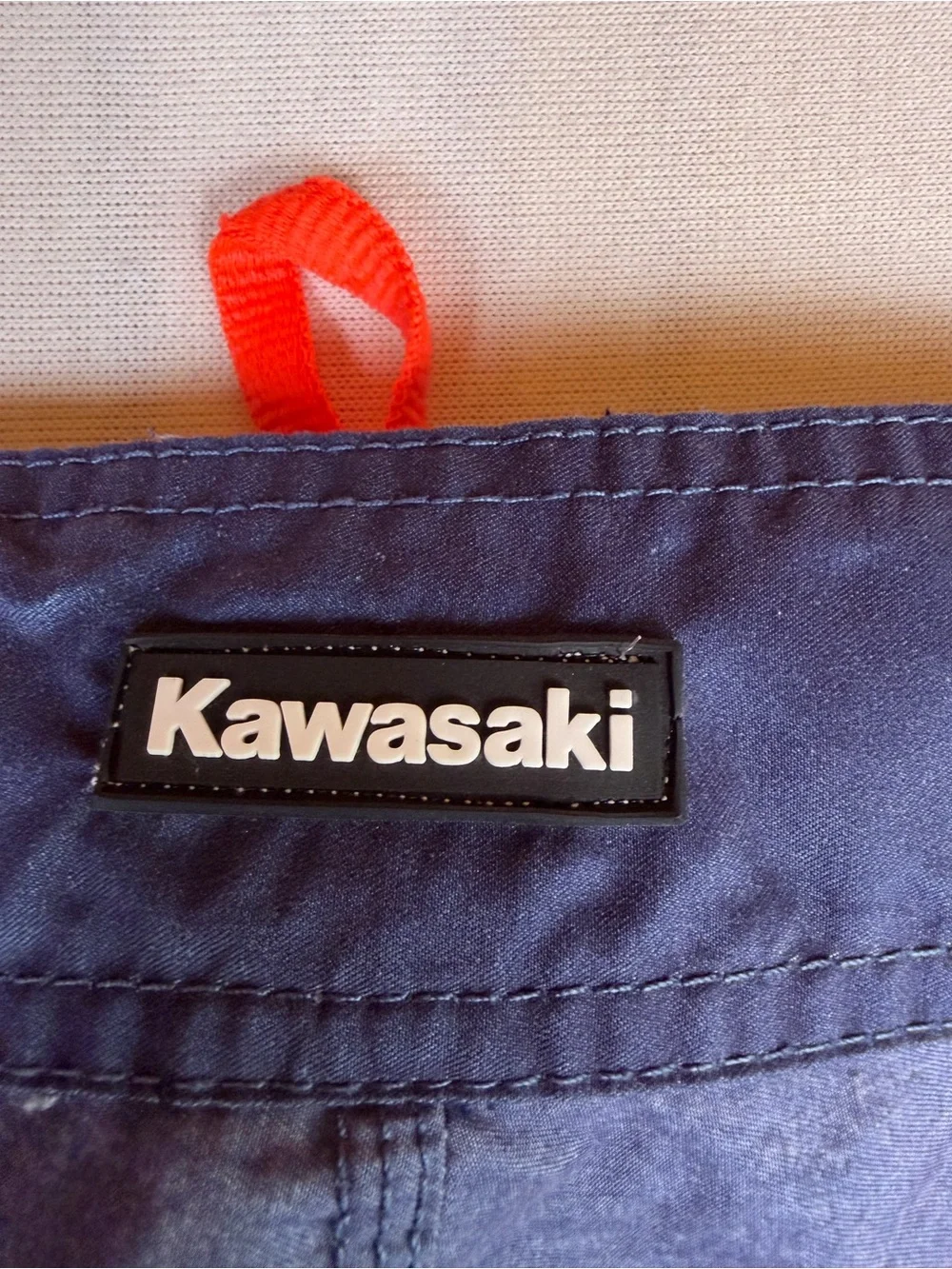 Kawasaki Men's Colorblock Board Shorts Blue with Orange Drawstring Size: Medium